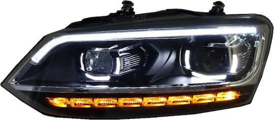 Μπροστινά Φανάρια Led Matrix Look Dynamic Vw Polo Mk5 6r 6c 2009-2017