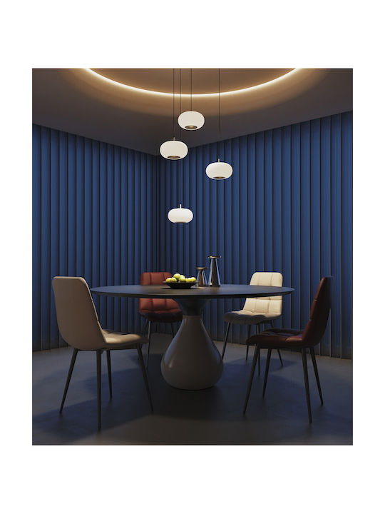 VK Lighting Κρεμαστό Φωτιστικό Λευκό LED με Θερμό Λευκό Φως