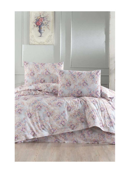 SteweHome Σετ Παπλωματοθήκη Βαμβακερή 200x220cm Διπλή με 2 Μαξιλαροθήκες Πολύχρωμο