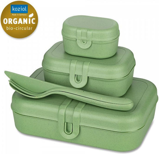 Koziol Set Plastic Lunch Boxes Green 3 Pieces