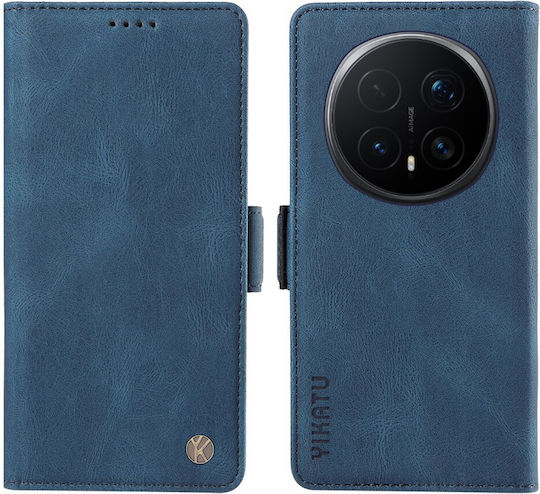 Yikatu Husă Telefon Book Din Piele Artificială / Silicon Albastră Honor Magic8 Pro