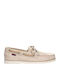 Leather Men's Boat Shoes in Beige Colour