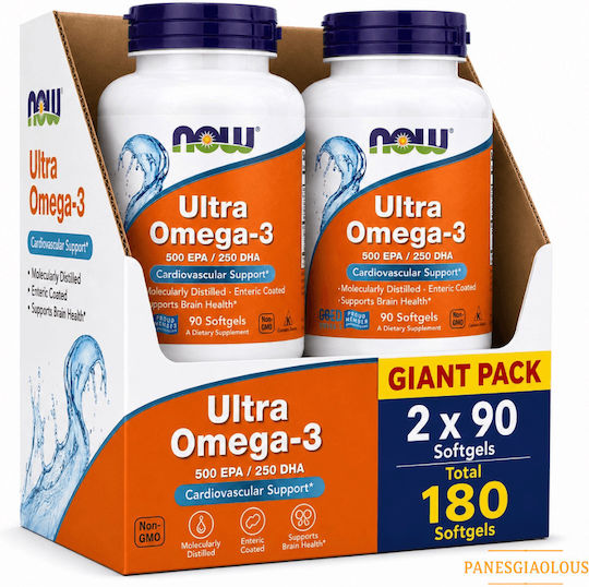 Now Foods Ultra Ιχθυέλαιο 1000mg 180 μαλακές κάψουλες