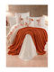 SteweHome Cotton Duvet Cover Set 220x240cm Double With 2 Pillowcases Orange