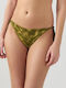 Bikinihosen Slip mit Schnürung Grün