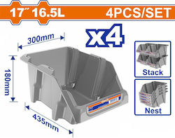 Wadfow Plastic Stackable Tool Storage Bin 43.5x30x18cm