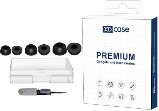 Galaxy Buds Pro R190 Xdcase 3 Ζευγάρια Ανταλλακτικά Ακουστικά Αφρό Μνήμης Μέγεθος S M L Βούρτσας Καθαρισμού Τυχαίο Μαύρο