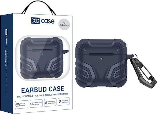Airpods 4 Xdcase Earbuds Case Tpu Dark Pattern Carabiner Dark Blue