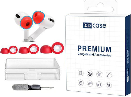 Airpods Pro 1/2 Xdcase 3 Ζεύγη Ανταλλακτικών Μαξιλαριών Αυτιών Αφρό Μνήμης Μέγεθος S M L Στυλό Καθαρισμού Τυχαίο Κόκκινο