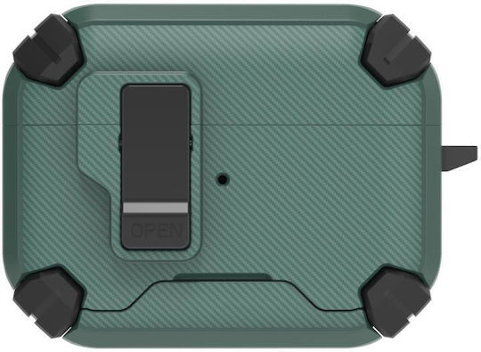 Bluetooth-Ohrhörer Zubehör Hülle Für Airpods Pro 3 Lereach Mega Series Fiber Armor Edition Mit Haken Grün