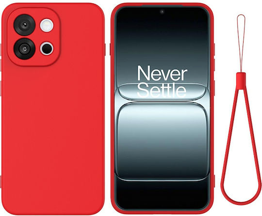 6 5g Umschlag Rückseite Silikon mit Nackenriemen Rote (OnePlus Nord 6)