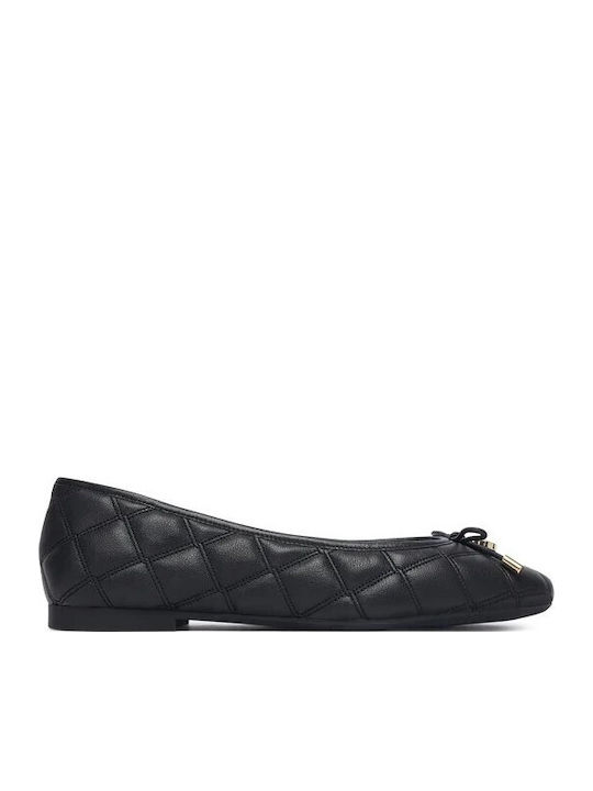 Tommy Hilfiger Damen Ballerinas Aus Leder In Schwarz Farbe