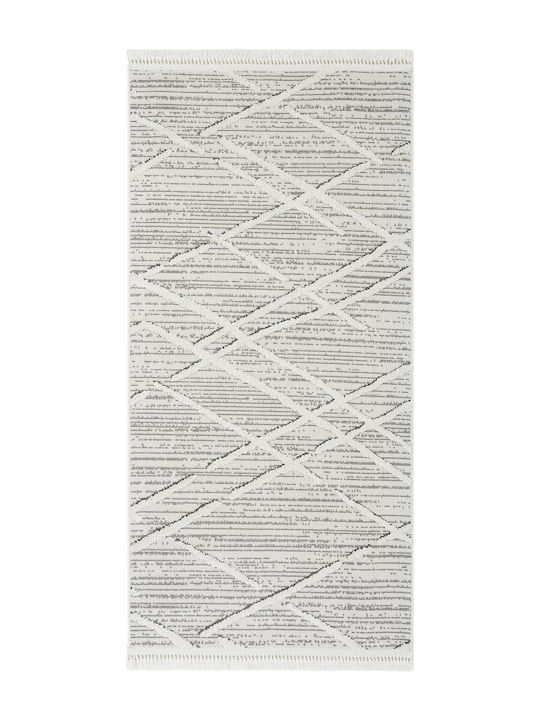 SteweHome Rectangular Kitchen Mat Gray White 100x150cm