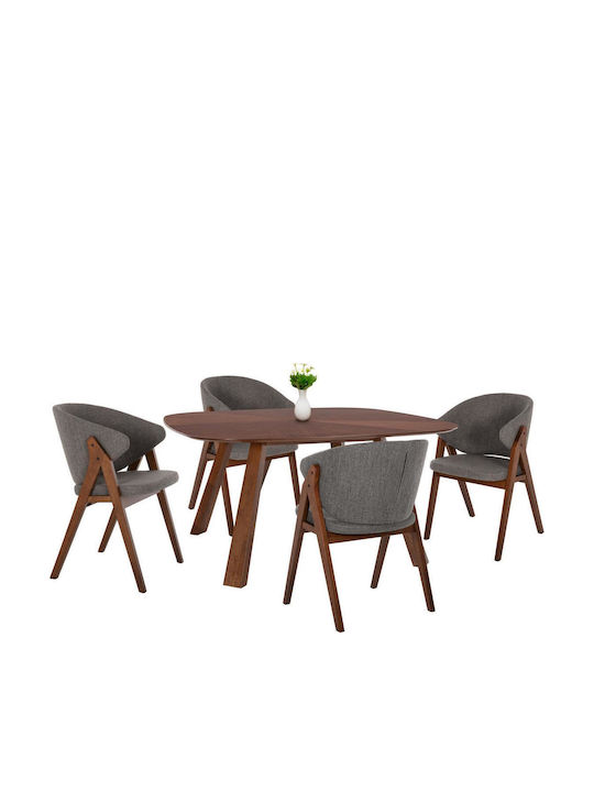Set Trapezarie Hana cu 4 Scaune 150x150cm