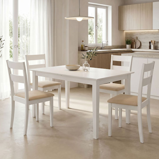 Dining Room Set Dallan Mabor with 4 Chairs 150x80cm