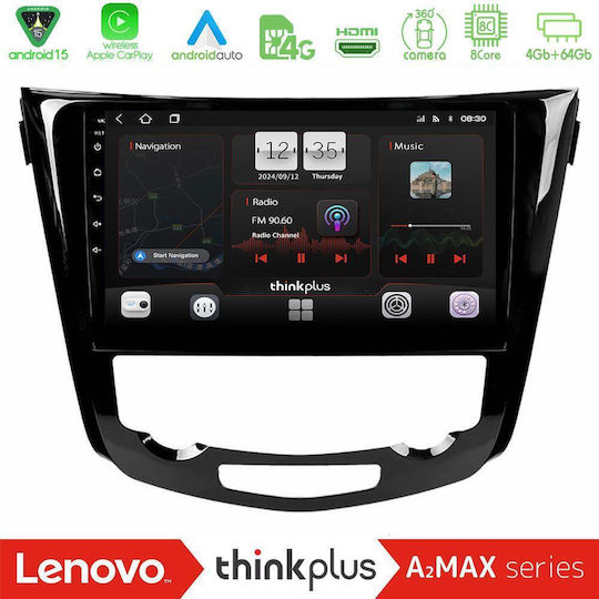 Lenovo Ηχοσύστημα Αυτοκινήτου για Nissan Qashqai J11 2014-2021 με A/C (Bluetooth/USB/AUX/WiFi/GPS/Apple-Carplay/Android-Auto) με Οθόνη Αφής 10"