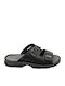 Leather Men's Sandals in Black Colour A03-mavro