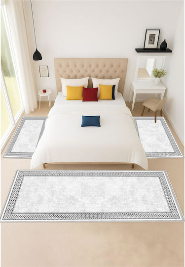 SteweHome Set Modern De Covoare Pentru Dormitor Gri STE-028357-V63441-213591 3 Bucăți
