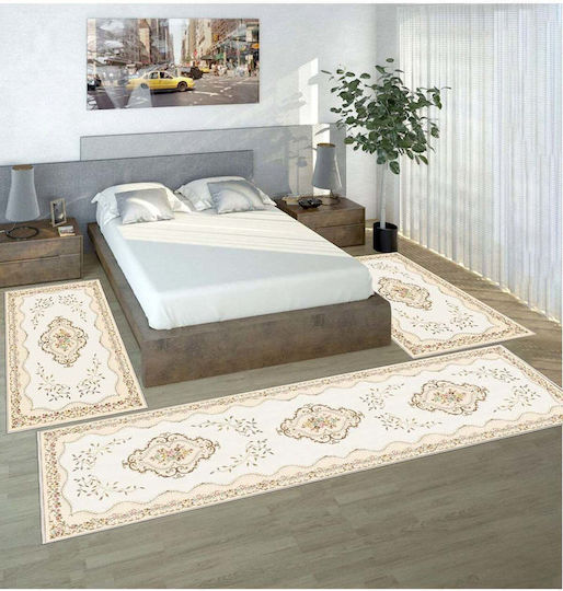 SteweHome Seturi Moderne De Covoare Pentru Dormitor Crem STE-028346-P28346 3 Bucăți
