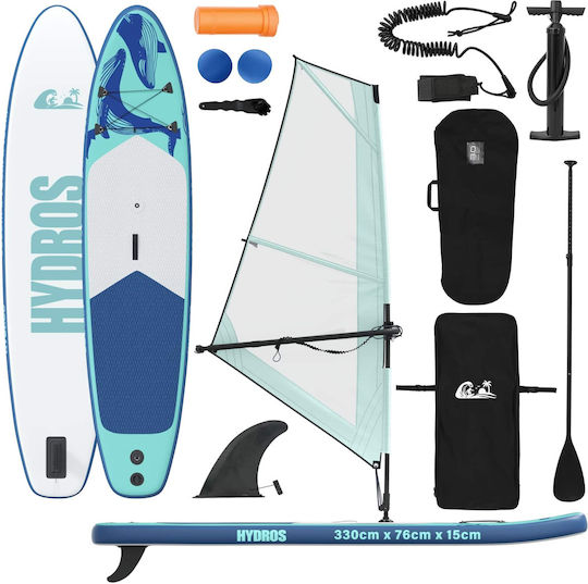 vidaXL Hydros Φουσκωτή Σανίδα SUP με Μήκος 3.3m Μπλε