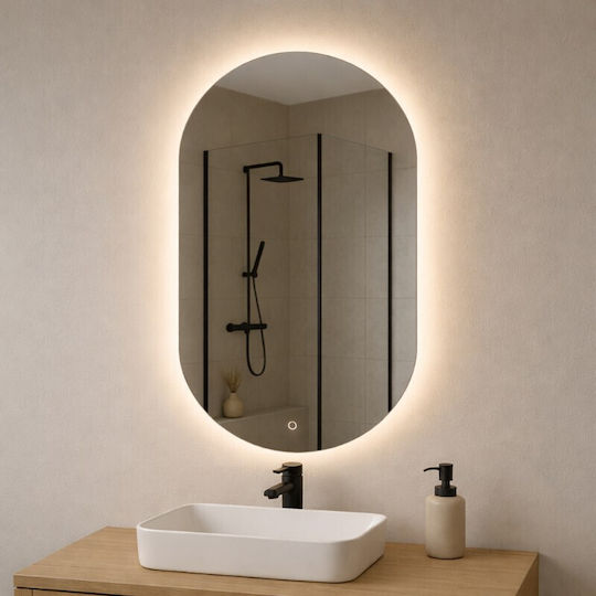 Savvopoulos Capsule Oglindă de Baie cu Lumini LED cu Atingere 50x90cm
