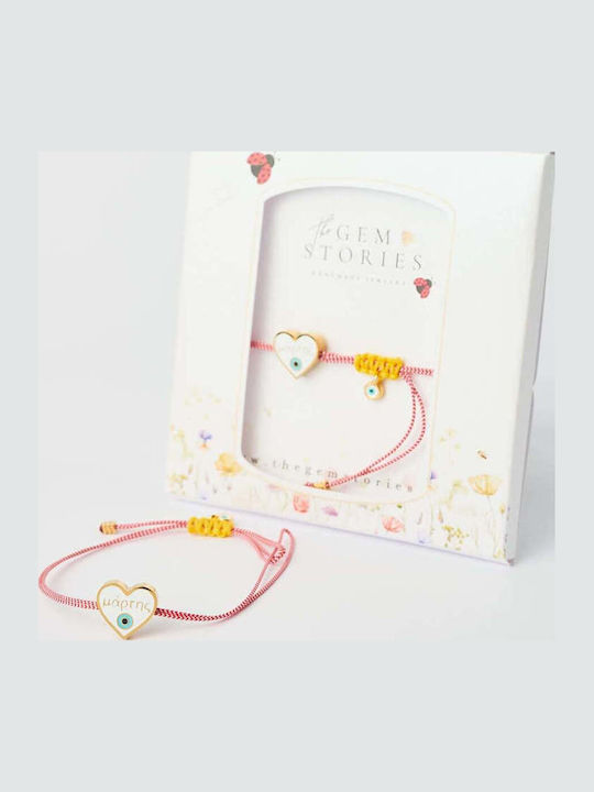 The Gem Stories Women's Martaki Macrame Bracelet with Heart Design Made of Cord