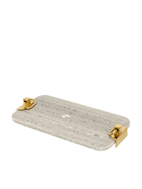 Artekko Marble Grey Marble Tray Platter Gold Details 45.8x25.5x6.3 Cm Artekko Marble Grey Marble Tray Platter Gold Details 45.8x25.5x6.3 Cm