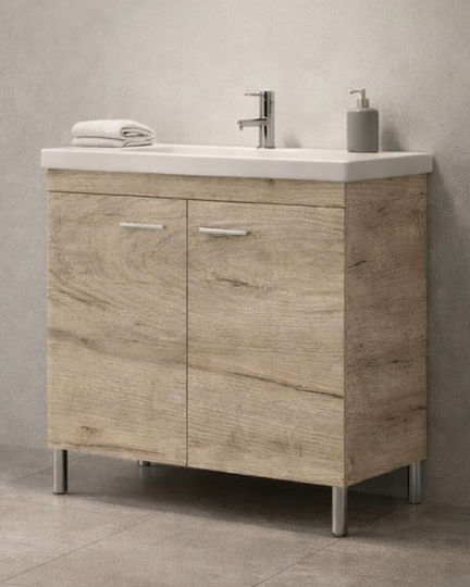 Savvopoulos Argo 80 Πάγκος με Νιπτήρα Μ80xΒ45xΥ82cm Grey