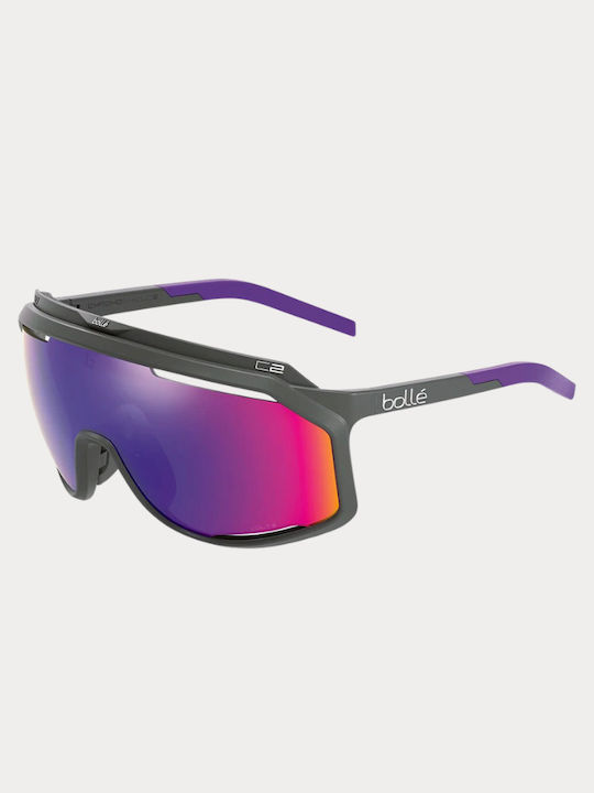 Bolle Ochelari De Soare Pentru Bărbați Cu Ramă Metalică Neagră Și Lentile Polarized BS018002-PURPLE