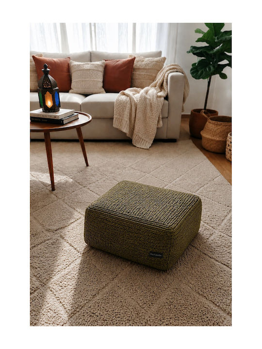 Bean Bag Stool Waterproof Boho Olive 50x50x25cm