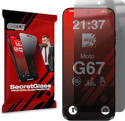 Grizzglass Secretglass Privacy Hybrid Glass Screen Protector Compatible Motorola Moto G67 Black