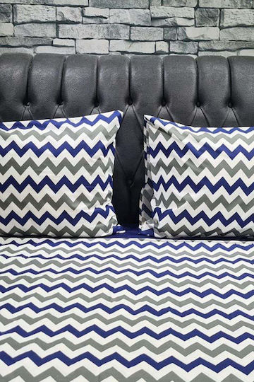 SteweHome Duvet Cover Set 200x220cm Double With 2 Pillowcases Dark Blue