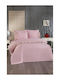 SteweHome Duvet Cover Set 200x220cm Double With 2 Pillowcases Pink