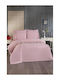 SteweHome Duvet Cover Set 200x220cm Double With 4 Pillowcases Pink