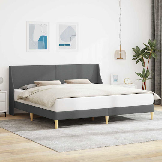 Κρεβάτι King Size για Στρώμα 183x213cm Σκούρο Γκρι Κρεβάτι King Size για Στρώμα 183x213cm Σκούρο Γκρι
