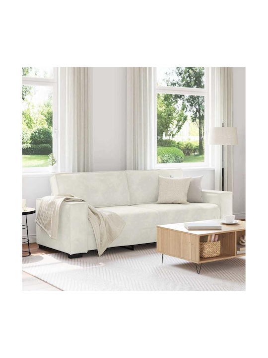 Three-Seater Velvet Cream Couch 220x78x84 cm