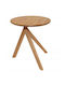 Round Side Table Made of Solid Oak Wood W45xL45xH50cm