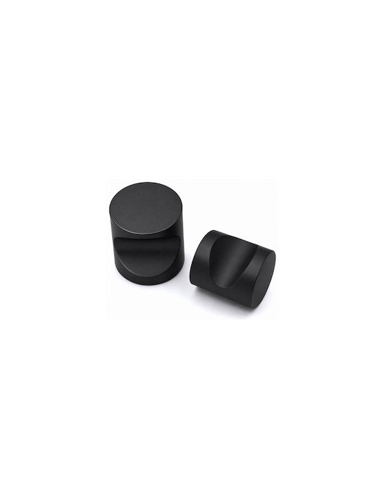 CMD Furniture Knob Made of Metallic Black Matt Φ19mm 1600003B-19