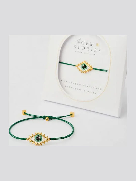 The Gem Stories Women's Macrame Bracelet with Eye Design Gold Plated Steel