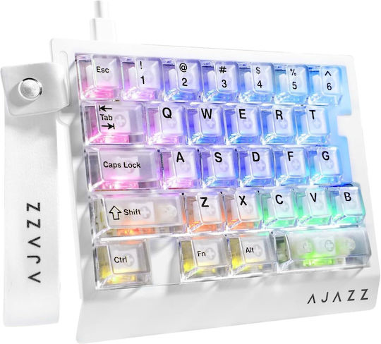 Ajazz AK029 Gaming Keypad with Ice Island Switches and RGB Lighting English US Transparent White