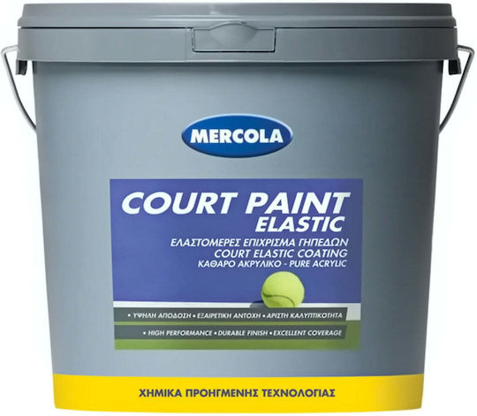 Mercola Court Elastic Paint Elastomeric Coating for Sports Fields and School Yards Tile Red Ral 8004
