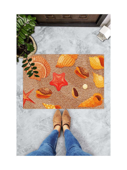 SteweHome Non-Slip Orange Doormat 70x45cm