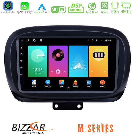 Bizzar Car Audio System for Fiat 500X 2015-2020 (Bluetooth/USB/WiFi/GPS/Apple CarPlay/Android Auto) with 9" Touch Screen
