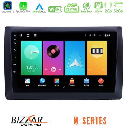 Bizzar Автомобилна Аудио Система За Fiat Stilo 2001-2008 (Bluetooth/USB/Вграден Wi-Fi/GPS/Apple CarPlay/Android Auto) С Touch Screen 9"