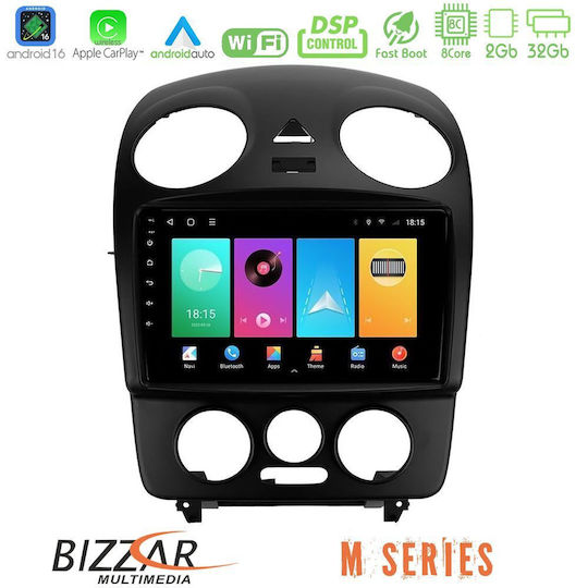 Bizzar Sistem Audio Auto pentru VW Gândac 2004-2010 (Bluetooth/USB/Wi-Fi/GPS/Apple CarPlay/Android Auto) cu Ecran Tactil 9"