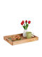 Relaxdays Hölzernes Serviertablett 46x31cm