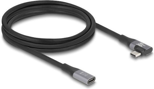 DeLock USB 4 Видео Кабел USB-C Мъжки - USB-C Женски 240W Захранване PD Черен 2м 81148