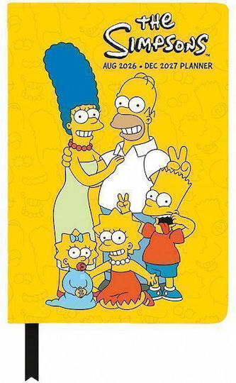 Akademisches Tagebuch Hartes Cover 2026/2027 Wöchentlich 17-Monat A5/15x21cm Simpsons