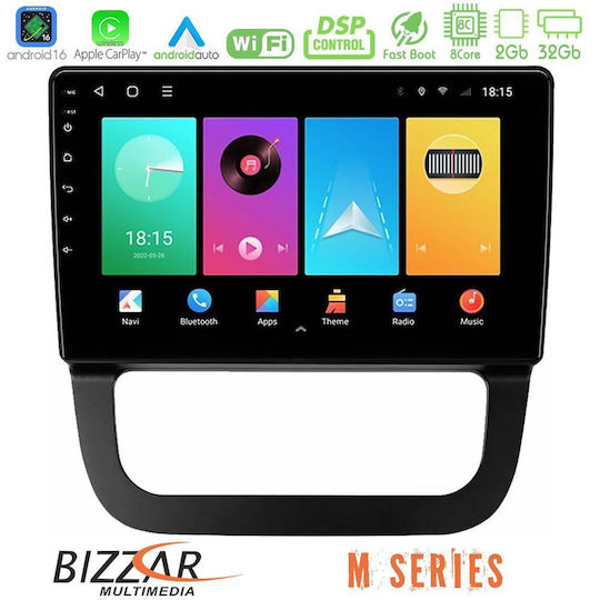 Bizzar Auto-Audiosystem für Volkswagen Jetta 2010 2011 mit Touchscreen 10" Bluetooth USB WiFi GPS Apple CarPlay Android Auto