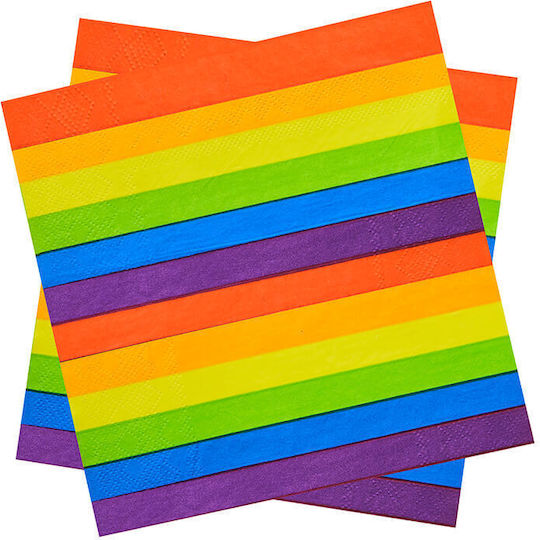 Pride Χαρτοπετσέτες Πολύχρωμες 16.5x16.5εκ. 16τμχ